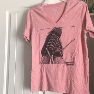 Medium converse v-neck tee in the color coral
